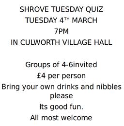 Shrove Tuesday Quiz